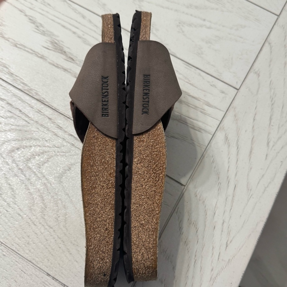 Birkenstock Men's Dark Brown Slide Sandals - Picture 5 of 8